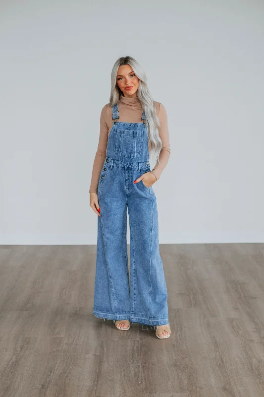 Astrid Denim Flare Overalls