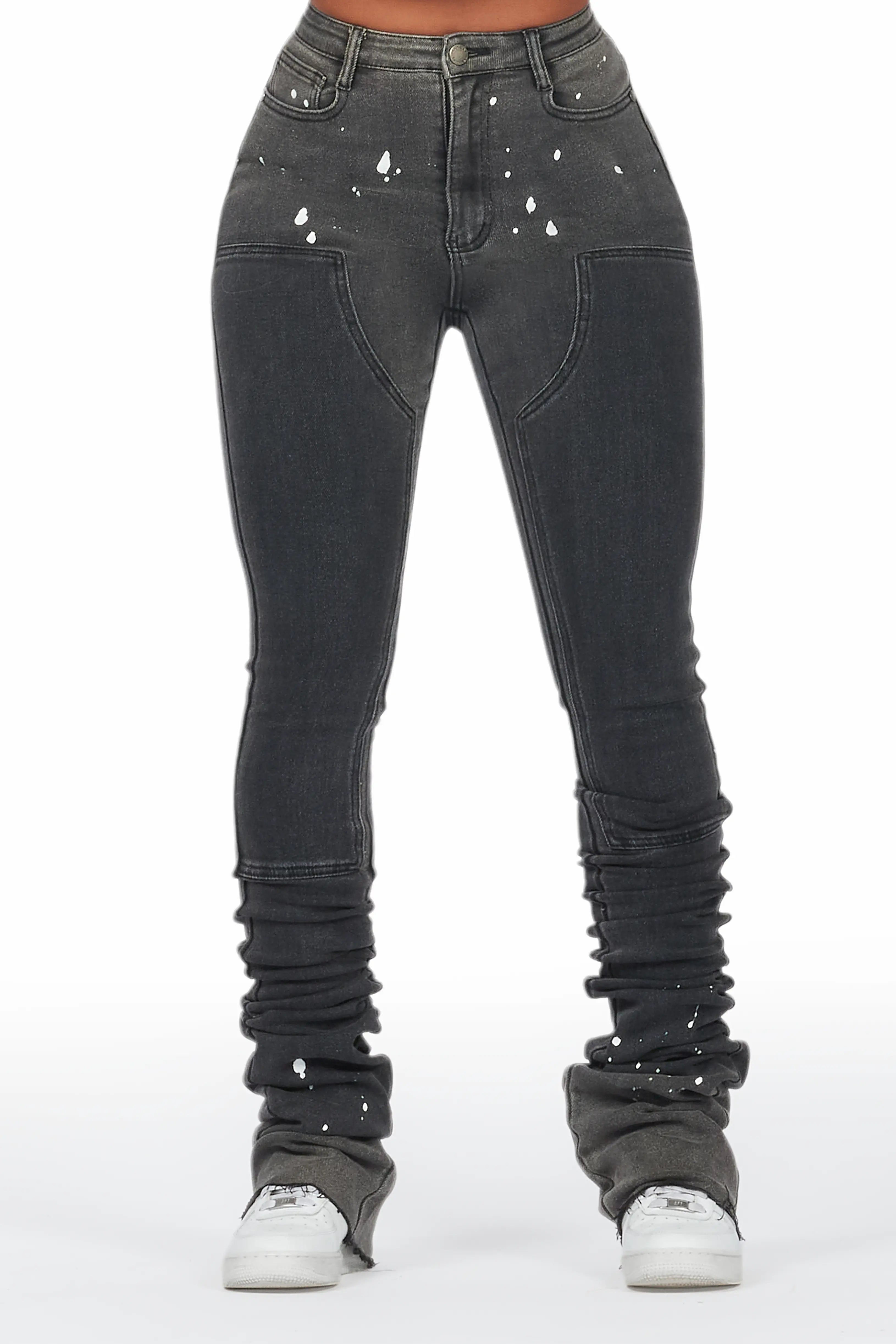 Dajsha Black Super Stacked Jean