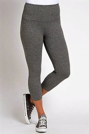 Last Chance Size XS | Lysse Premium Control Capri Length Leggings SALT and PEPPER