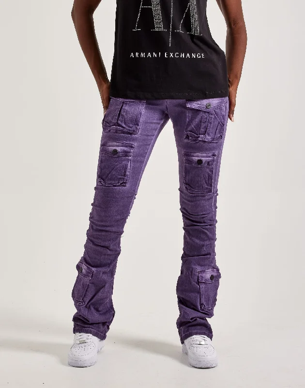 Smoke Rise High-Rise Stacked Cargo Pants Sophisticated Women's 