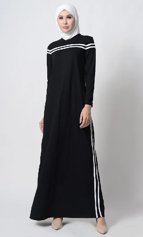Black Basic Everyday Wear Abaya Dress Luxurious Women's High -  end