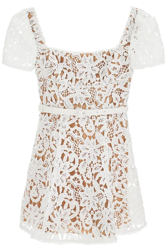 SELF PORTRAIT floral lace mini dress with eight