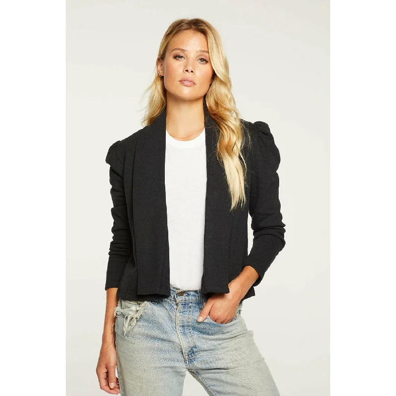 Cashmere Fleece Cropped Puff Sleeve Blazer