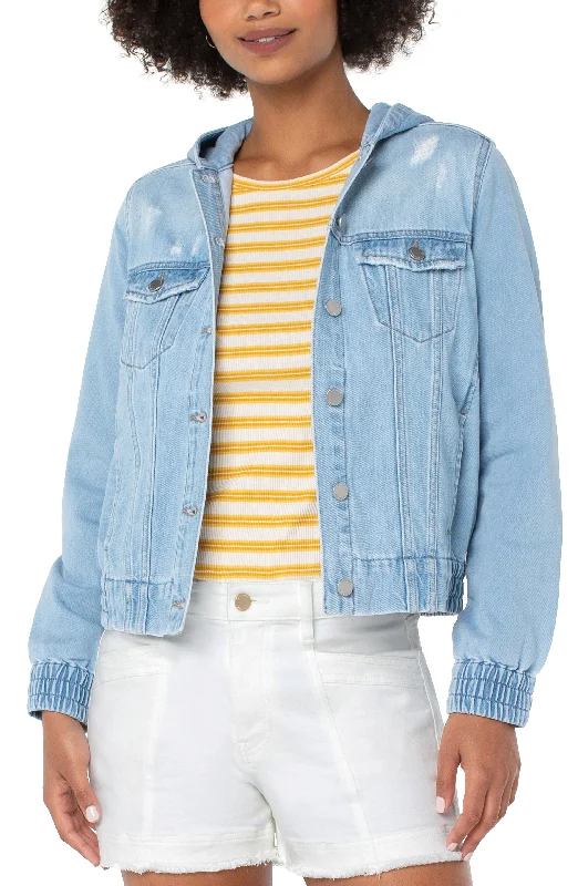 Denim Knit Trucker Jacket Modern Women's 