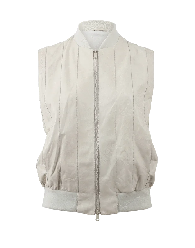 Leather Monili Pinstripe Vest garde