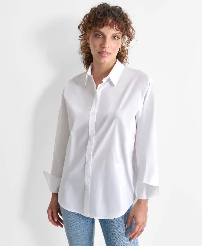 POPLIN BUTTON FRONT SHIRT