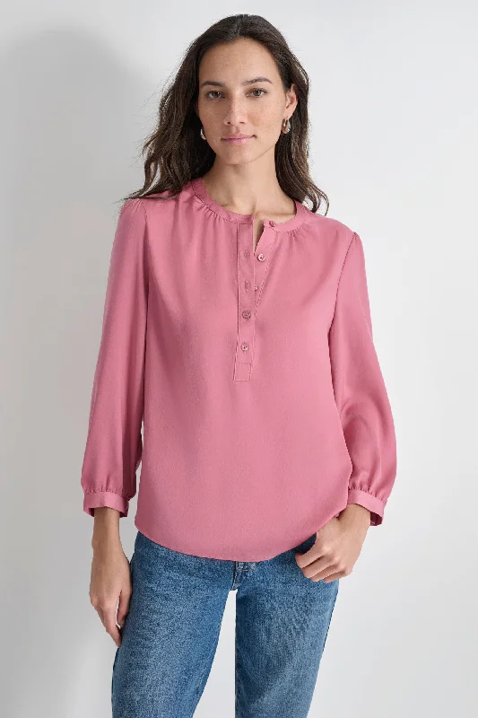 JEWEL NECKLINE BUTTON HENLEY